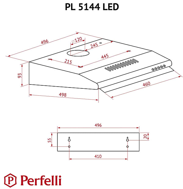 Фото - Витяжка традиційна Perfelli PL 5144 I LED