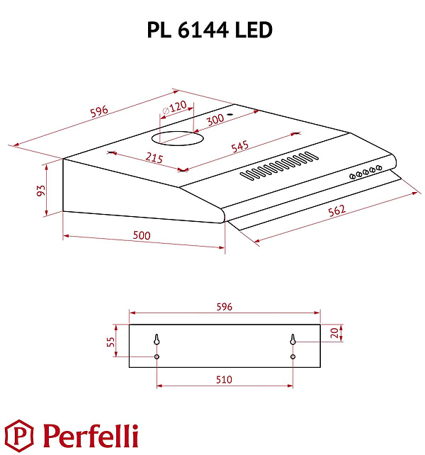 Фото - Вытяжка традиционная Perfelli PL 6144 Dark BR LED
