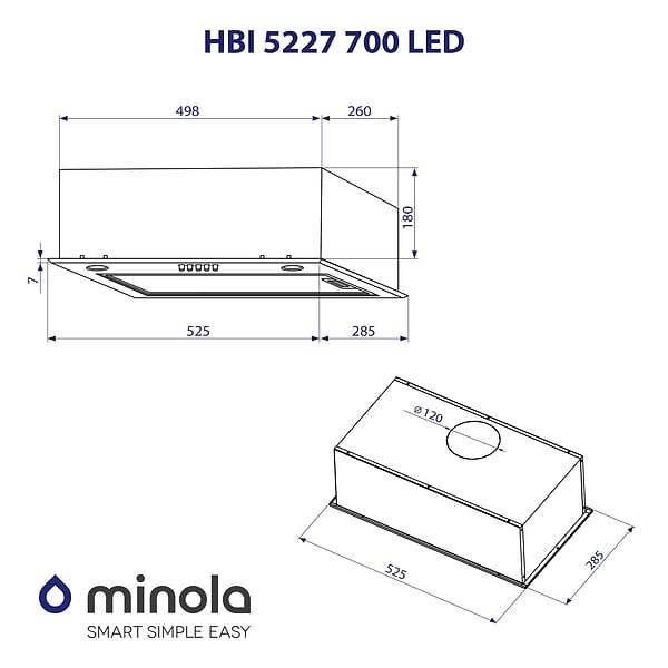Фото - Витяжка вбудована Minola HBI 5227 BL 700 LED