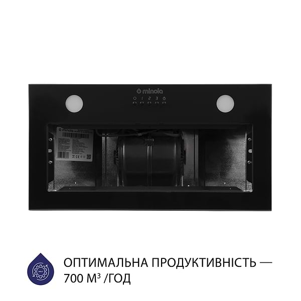 Фото - Витяжка вбудована Minola HBI 52621 BL GLASS 700 LED
