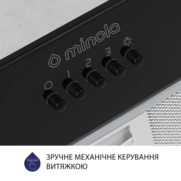 Фото - Витяжка вбудована Minola HBI 52621 BL GLASS 700 LED