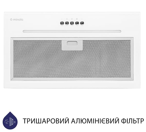 Фото - Вытяжка встраиваемая Minola HBI 5664 WH GLASS 1000 LED Line