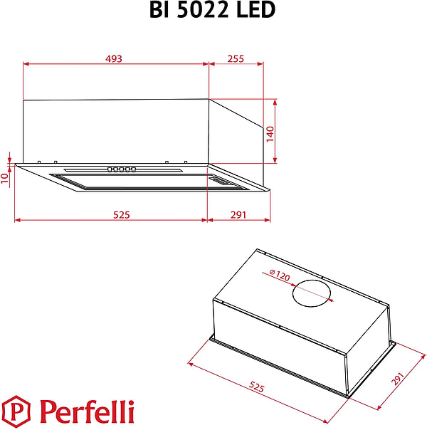 Фото - Уценка - Вытяжка встраиваемая Perfelli BI 5022 BL LED