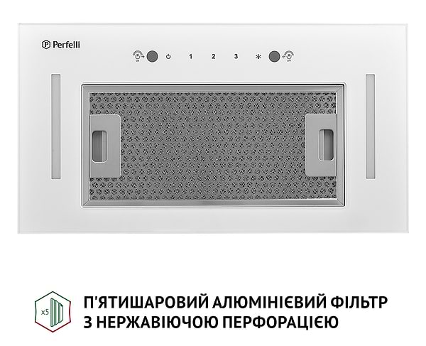 Фото - Уценка - Вытяжка встраиваемая Perfelli BIS 58844 WH 1200 LED