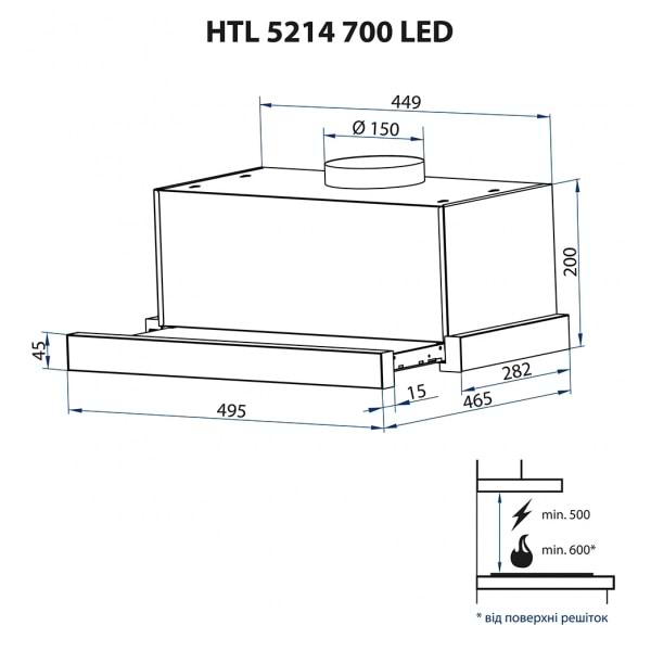 Фото - Вытяжка встраиваемая Minola HTL 5214 WH 700 LED