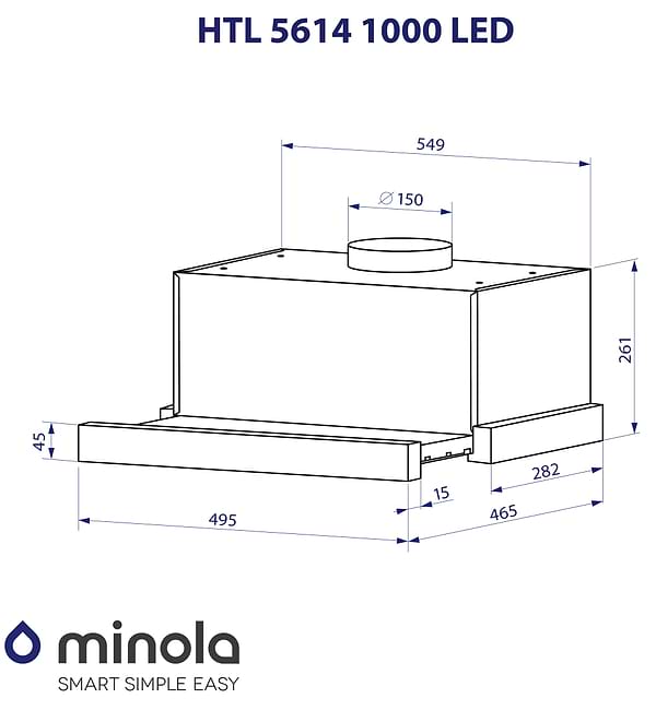 Фото - Витяжка вбудована Minola HTL 5614 I 1000 LED