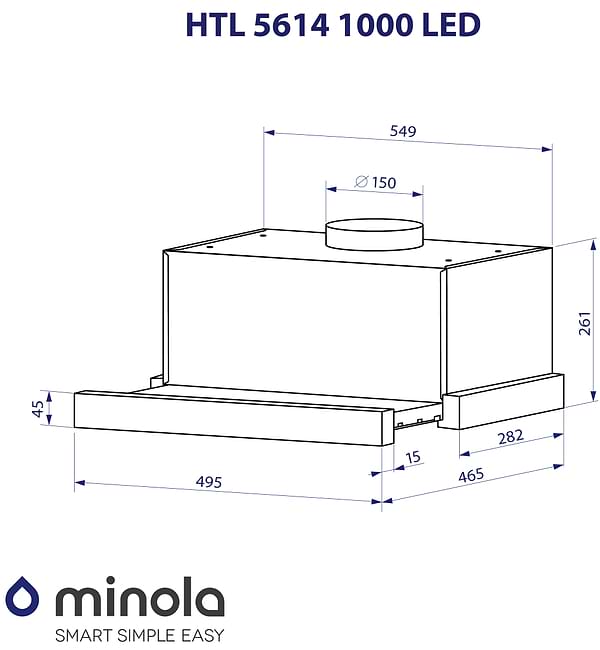 Фото - Витяжка вбудована Minola HTL 5614 BLF 1000 LED