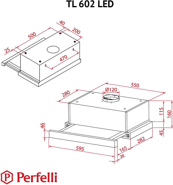Фото - Витяжка вбудована Perfelli TL 602 I LED