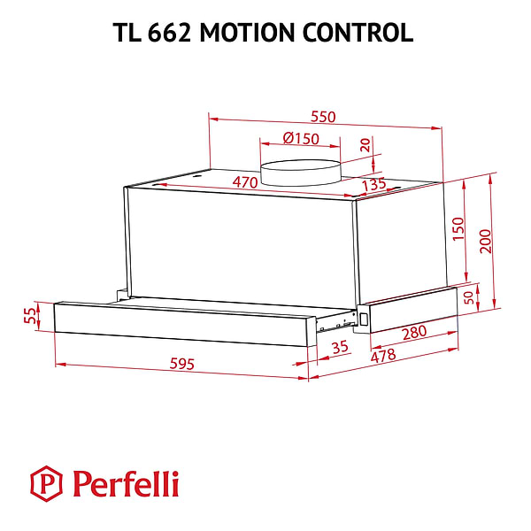 Фото - Вытяжка встраиваемая Perfelli TL 662 BL Motion Control