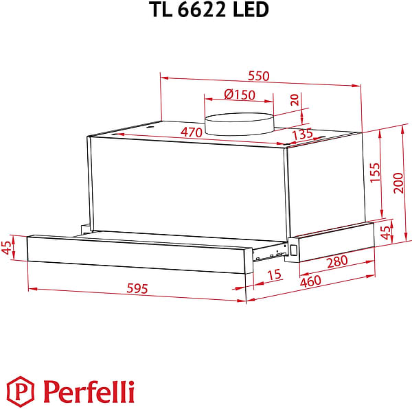 Фото - Витяжка вбудована Perfelli TL 6622 WH 1000 LED