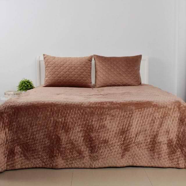 Фото - Покрывало двуспальное ТЕП VELOUR 220х240 см Капучино/Звездочка (4-00517_31708)