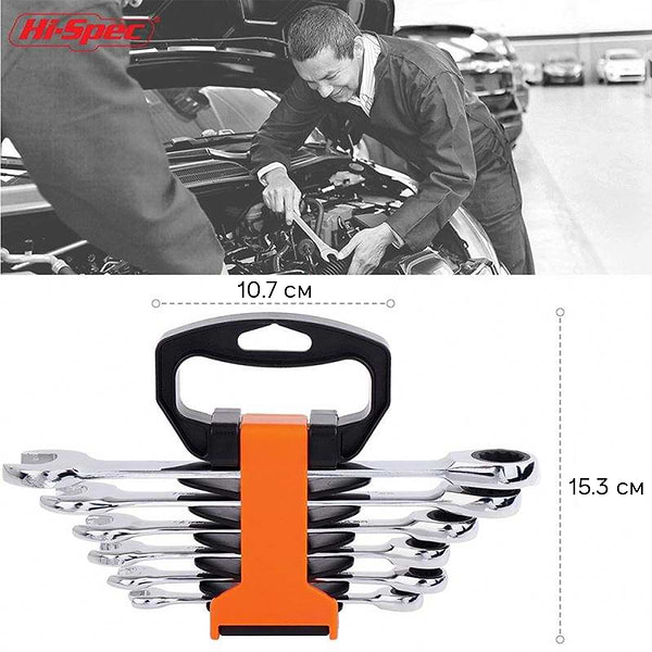 Фото - Набір комбінованих ключів Action з тріскачкою (Hi-spec) 6 шт. 6-17 мм (VKCOM5255)