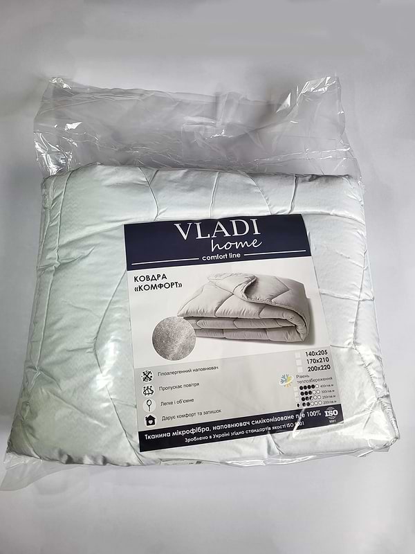 Фото - Ковдра літня двоспальна євро Vladi Комфорт 200г/м² 200х220
