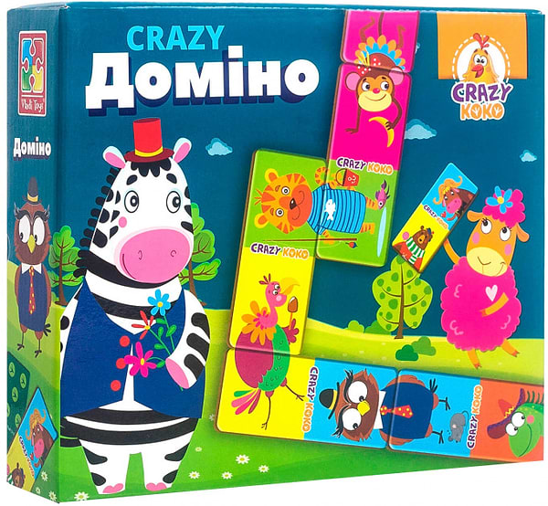 Фото - Настільна гра (5-7 років) Vladi Toys Crazy Доміно укр. (VT8055-10)