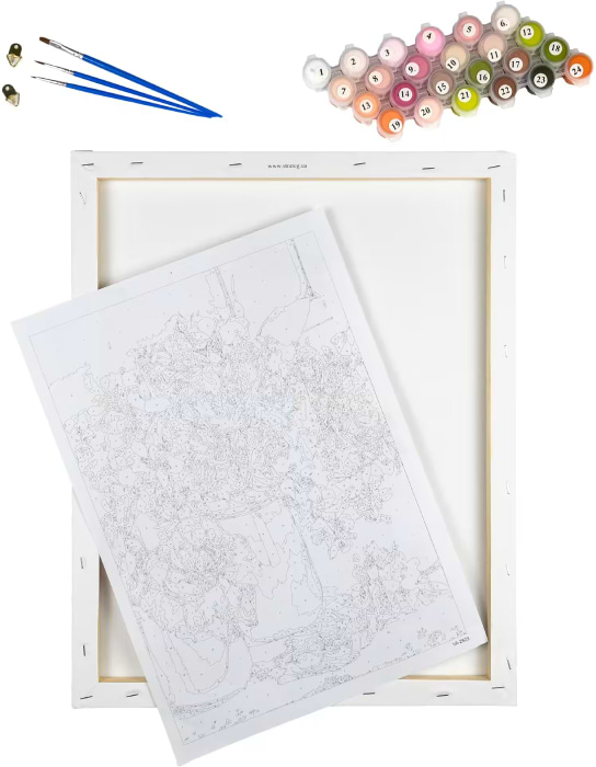 Фото - Картина за номерами Strateg Потяг і осінній пейзаж 40х50 см (MZ072)