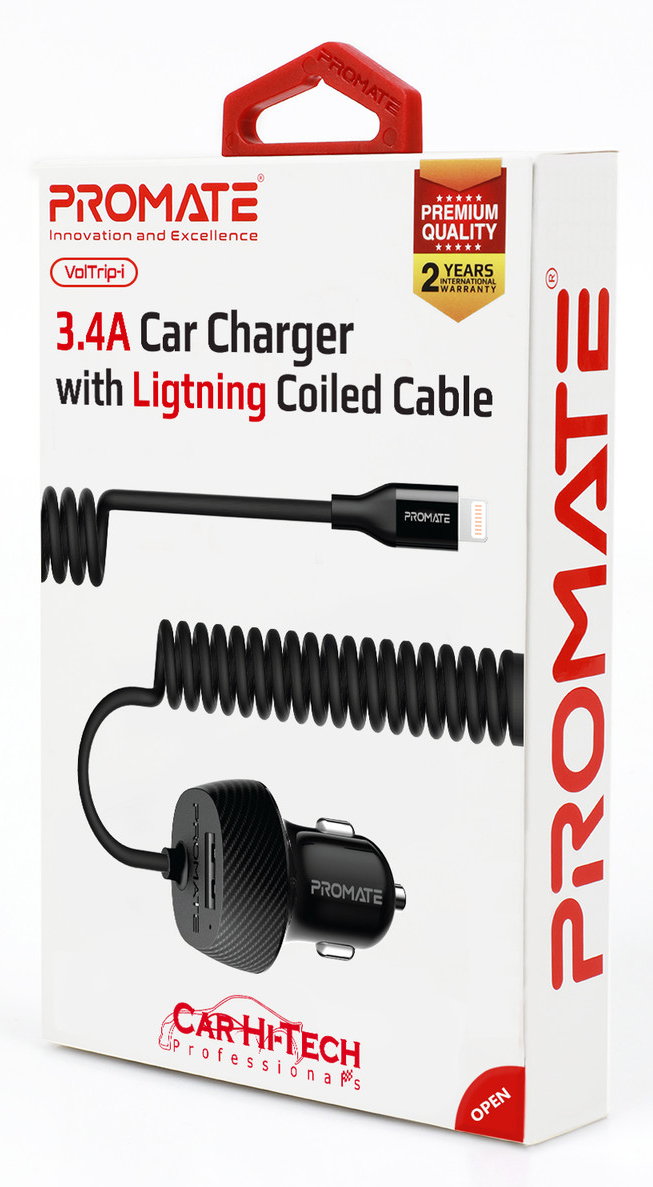 Фото - Автомобільний зарядний пристрій Promate Voltrip-i.Black