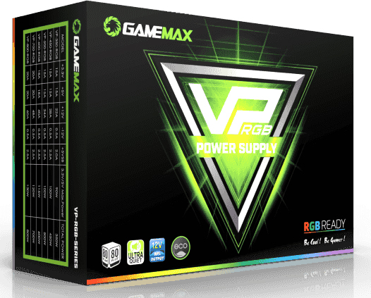 Фото - Блок живлення для ПК Gamemax ATX 800W,RGB,box, APFC, 12см,80+ (VP-800-RGB)