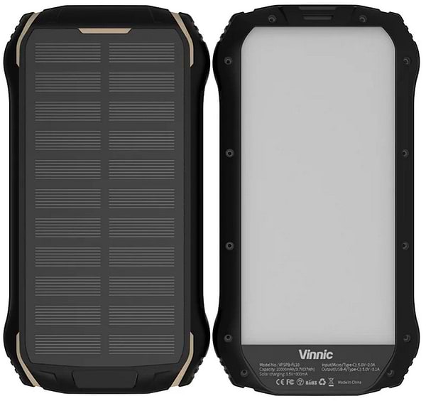 Фото - Уценка - Батарея мобильная Vinnic SACA PEAK Solar 20000 mAh 15W (VPSPB-FL20)
