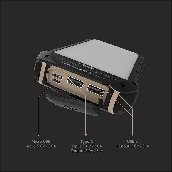 Фото - Уценка - Батарея мобильная Vinnic SACA PEAK Solar 20000 mAh 15W (VPSPB-FL20)
