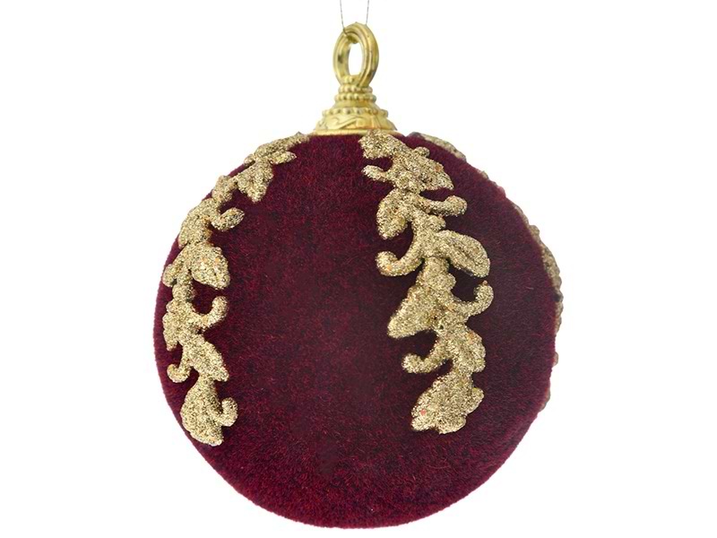 Набір ялинкових іграшок Lefard 3 шт. бургунді 10 см (681-042)