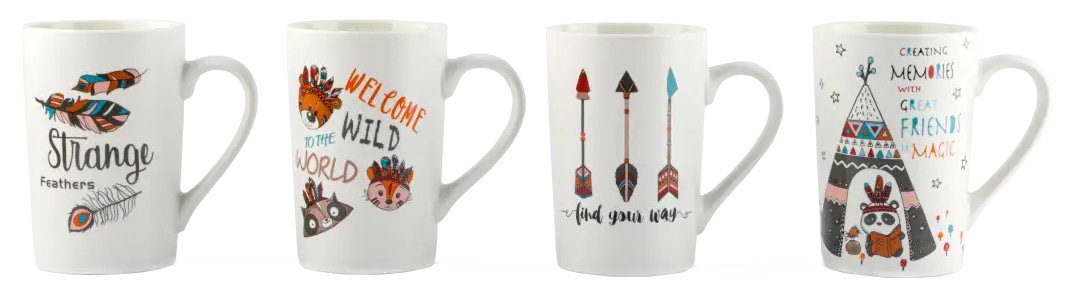 Чашка Vittora Индейцы 370 мл в ассортименте (VT-C-217370)