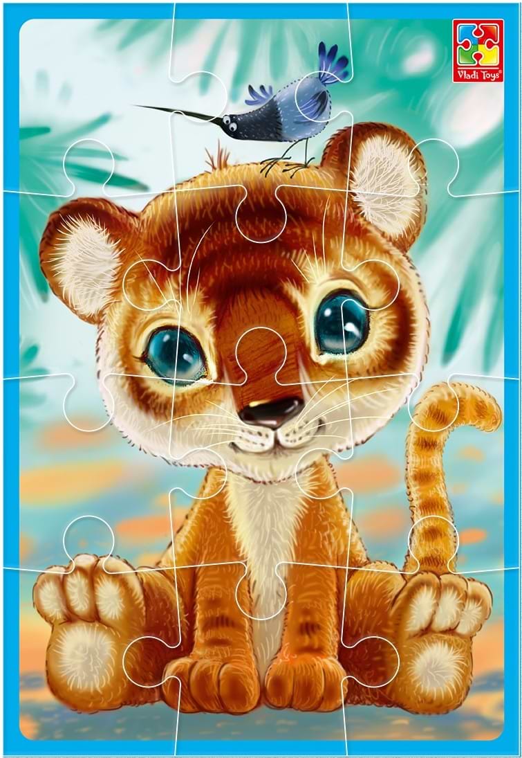 Пазли магнітні (до 2 років) Vladi Toys "Тигреня" (укр) (VT1103-93) - Фото 1