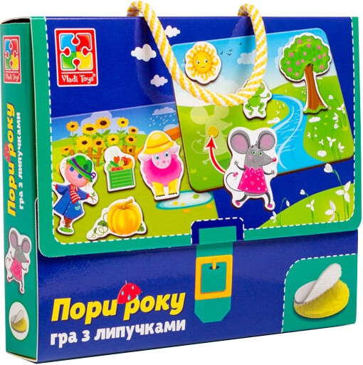 Настільна гра (3-4 роки) Vladi Toys з липучками "Яка пора року", укр (VT1302-25)