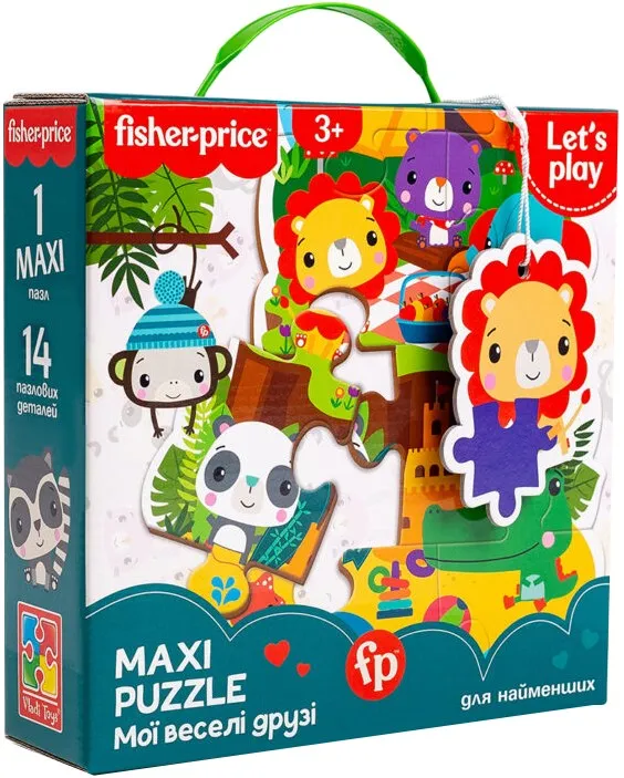 Пазли (3-4 роки) Vladi Toys Maxi Fisher-Price. Мої веселі друзі, укр. (VT1711-10)