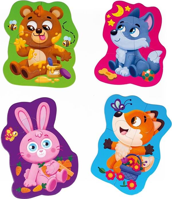 Фото - Пазли картонні (до 2 років) Vladi Toys «Лісові звірі» (укр) (VT1722-22)