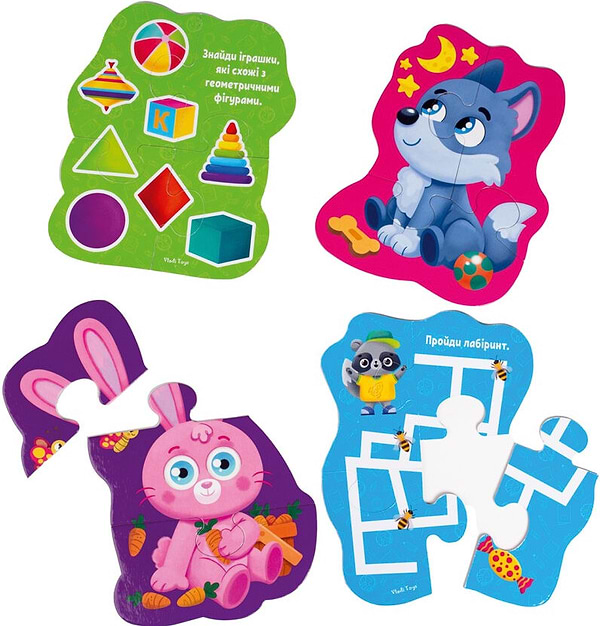Фото - Пазли картонні (до 2 років) Vladi Toys «Лісові звірі» (укр) (VT1722-22)