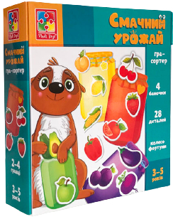 Настольная игра развивающая (3-4 года) Vladi Toys сортер "Вкусный урожай", укр (VT1804-41) - Фото 1