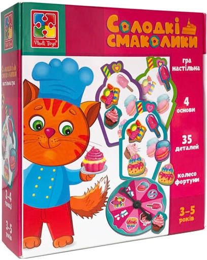 Настільна гра розвиваюча (3-4 роки) Vladi Toys Вкусняшки, укр (VT1804-42) - Фото 1