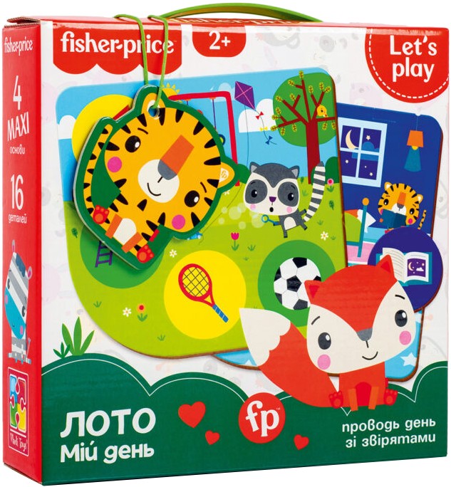 Настільна гра (3-4 роки) Vladi Toys "Fisher Price. Лото. Мій день" коробці (укр) (VT2910-02)