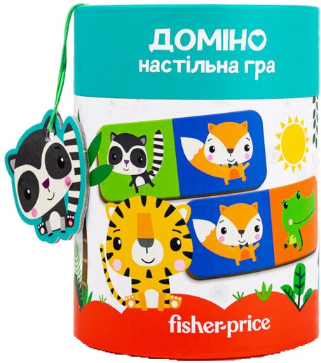 Настільна гра (3-4 роки) Vladi Toys "Fisher Price. Доміно" в тубусі (укр) (VT2910-03)