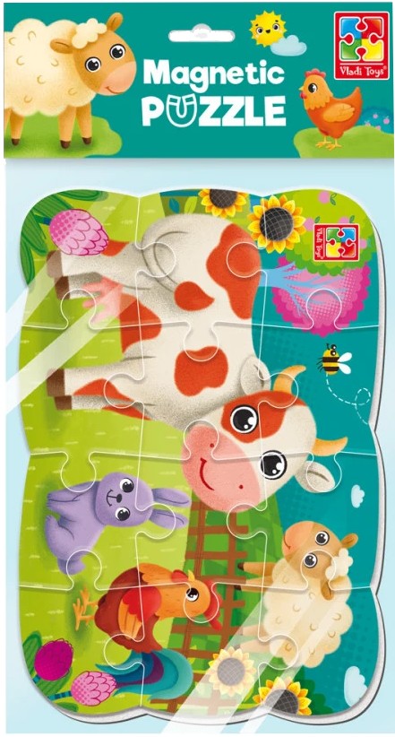 Пазли магнітні (до 2 років) Vladi Toys "Ферма" (укр) (VT3205-89) - Фото 1