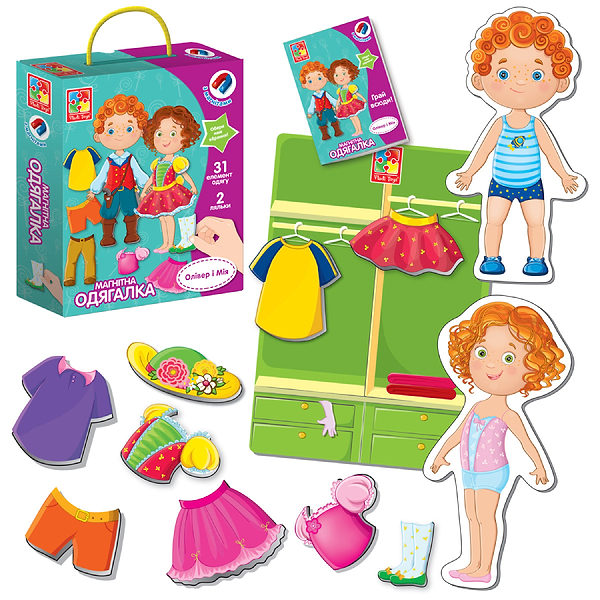 Фото - Настільна гра (3-4 роки) Vladi Toys одягалка. Олівер і Мія (VT3702-12)