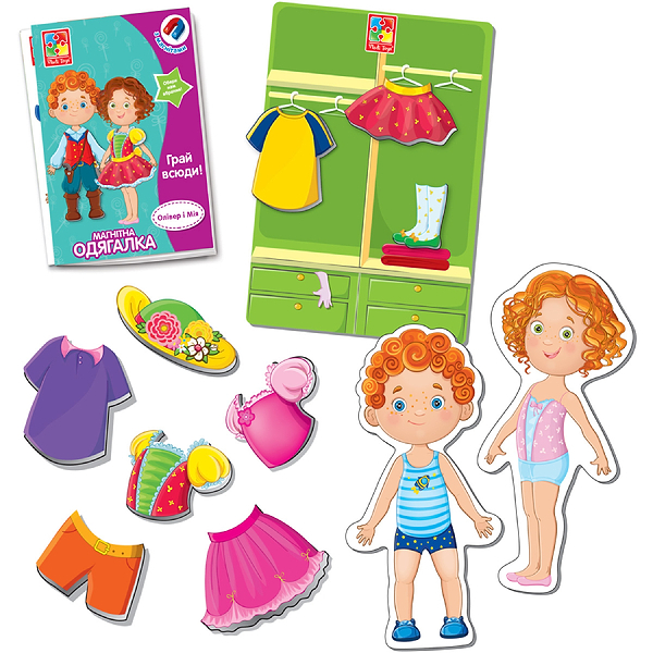 Фото - Настільна гра (3-4 роки) Vladi Toys одягалка. Олівер і Мія (VT3702-12)