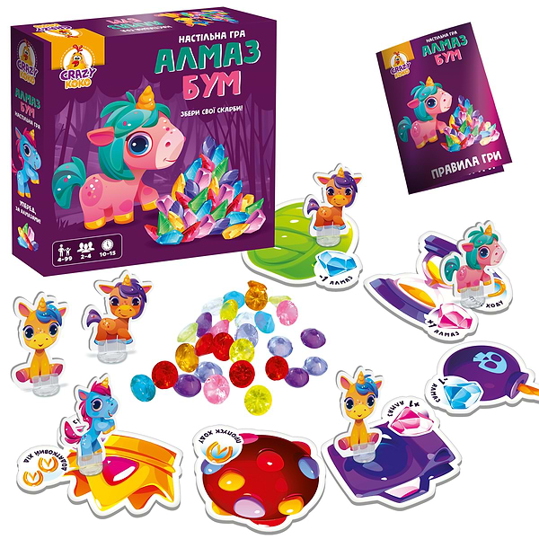 Фото - Настільна гра розважальна (3-4 роки) Vladi Toys маршрутна. Алмаз бум єдиноріжки (VT8055-31)