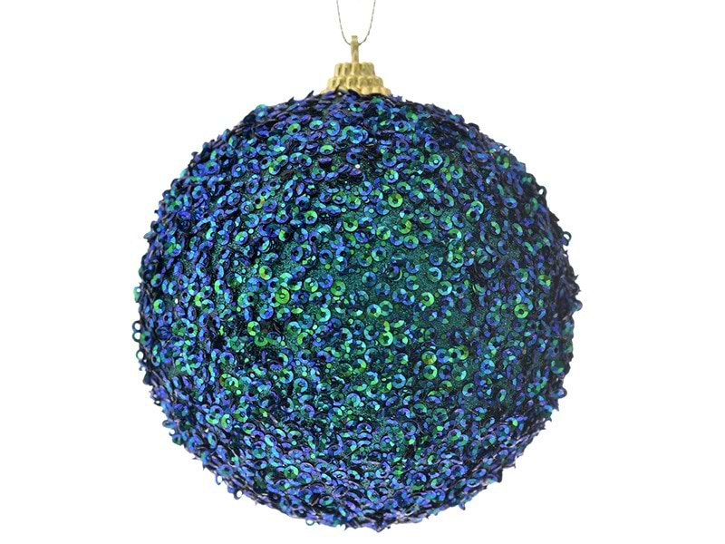 Набір ялинкових іграшок Lefard 3 шт. куль зелений з гліттером 10 см (681-046)