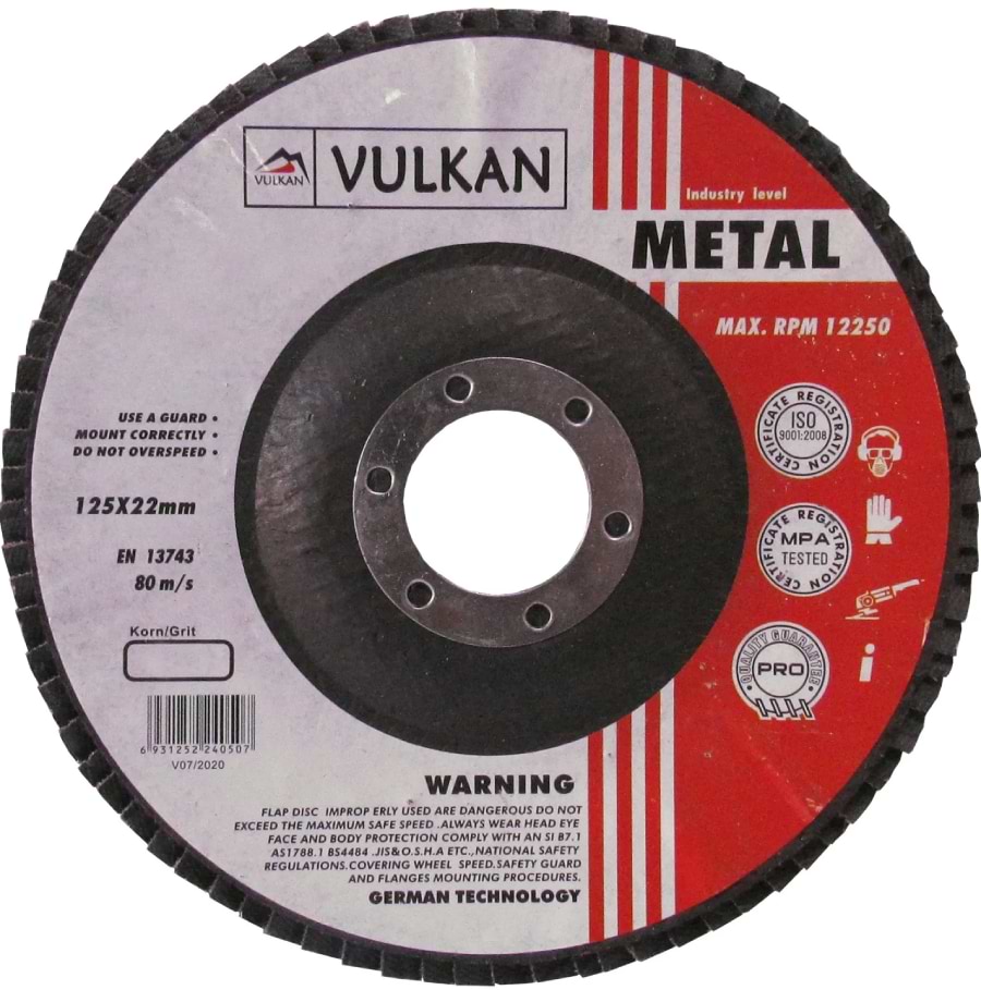 Круг шліфувальний Vulkan 125х22 Р-80 Profi (UA) (15285)