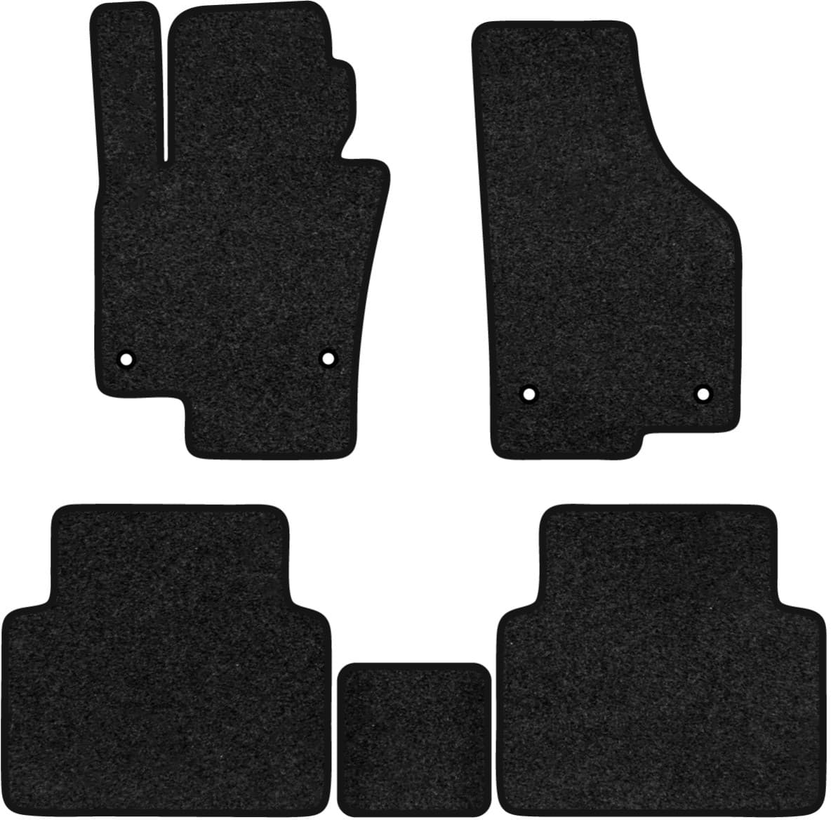 Коврики ворсовые в салон авто EVAtech Premium для Volkswagen Sharan (7N) (6 seats) 2010 2 поколение Minivan EU черный кант (VW12184CV5AV4VPB)