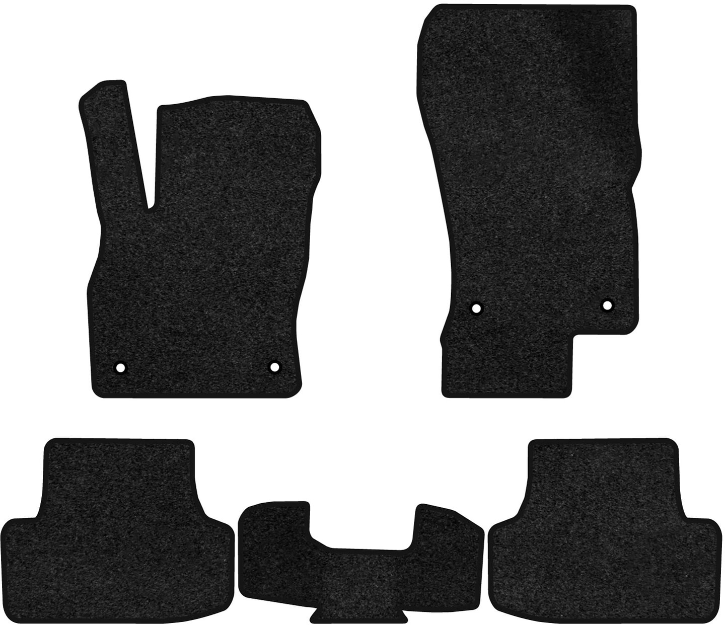 Килимки ворсові в салон авто EVAtech Premium для Volkswagen Golf Alltrack (Mk7) 2012-2021 7 покоління Combi USA чорний кант (VW12402C5AV4VPB)