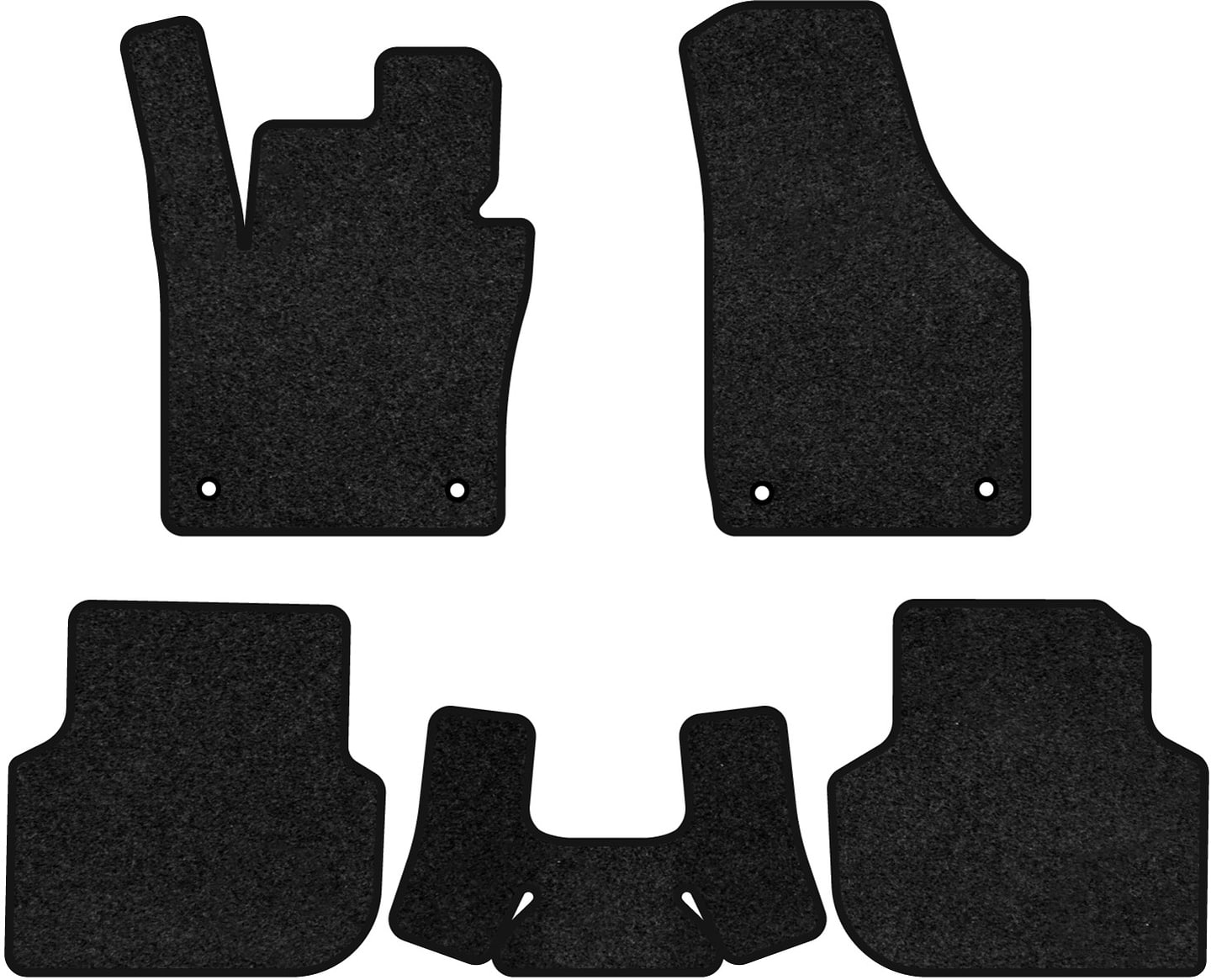 Коврики ворсовые в салон авто EVAtech Premium для Volkswagen Jetta (VI) MT 2010-2018 6 поколение Sedan USA черный кант (VW12689CR5TL4VPB)