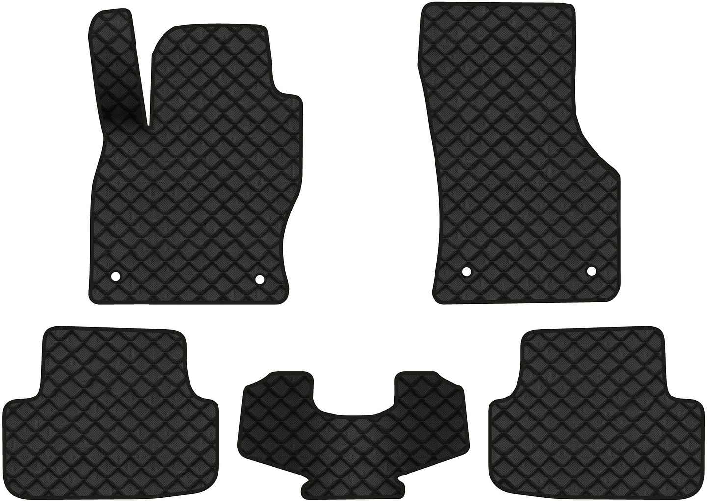 Килимки з екошкіри в салон авто EVAtech ECO для Golf (VII) Volkswagen 2012-2020 7 покоління Htb USA (VW14517CR5AV4BBB)
