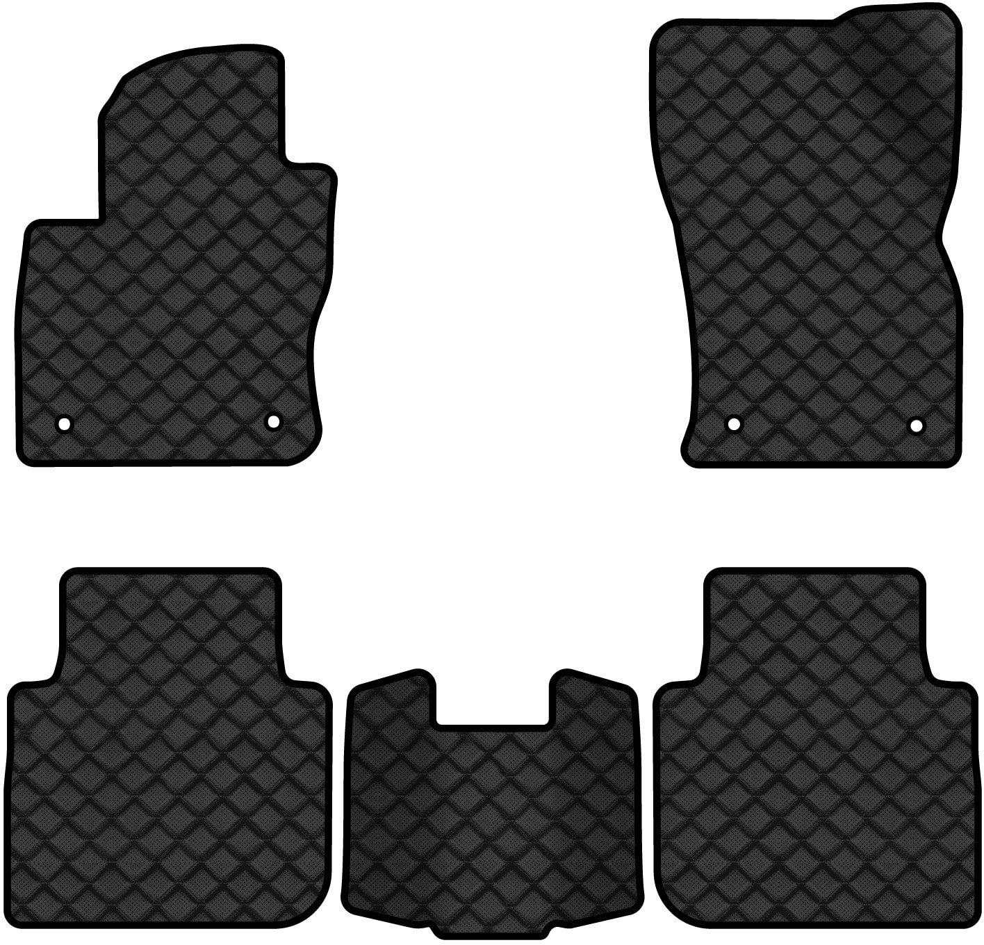 Килимки з екошкіри в салон авто EVAtech ECO для Tiguan Allspace 7 seats Volkswagen 2016-2020 1 покоління SUV USA (VW1727CP5AV4BBLB)