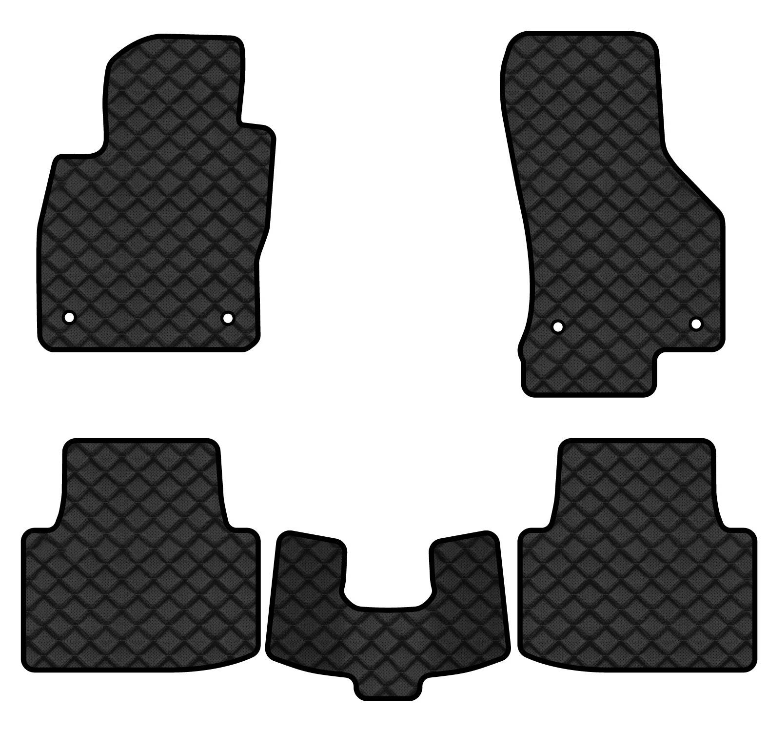 Коврики из экокожи в салон авто EVAtech ECO для Passat (B8) Volkswagen 2014-2023 8 поколение Combi EU VW31151CRJ5AV4BBB