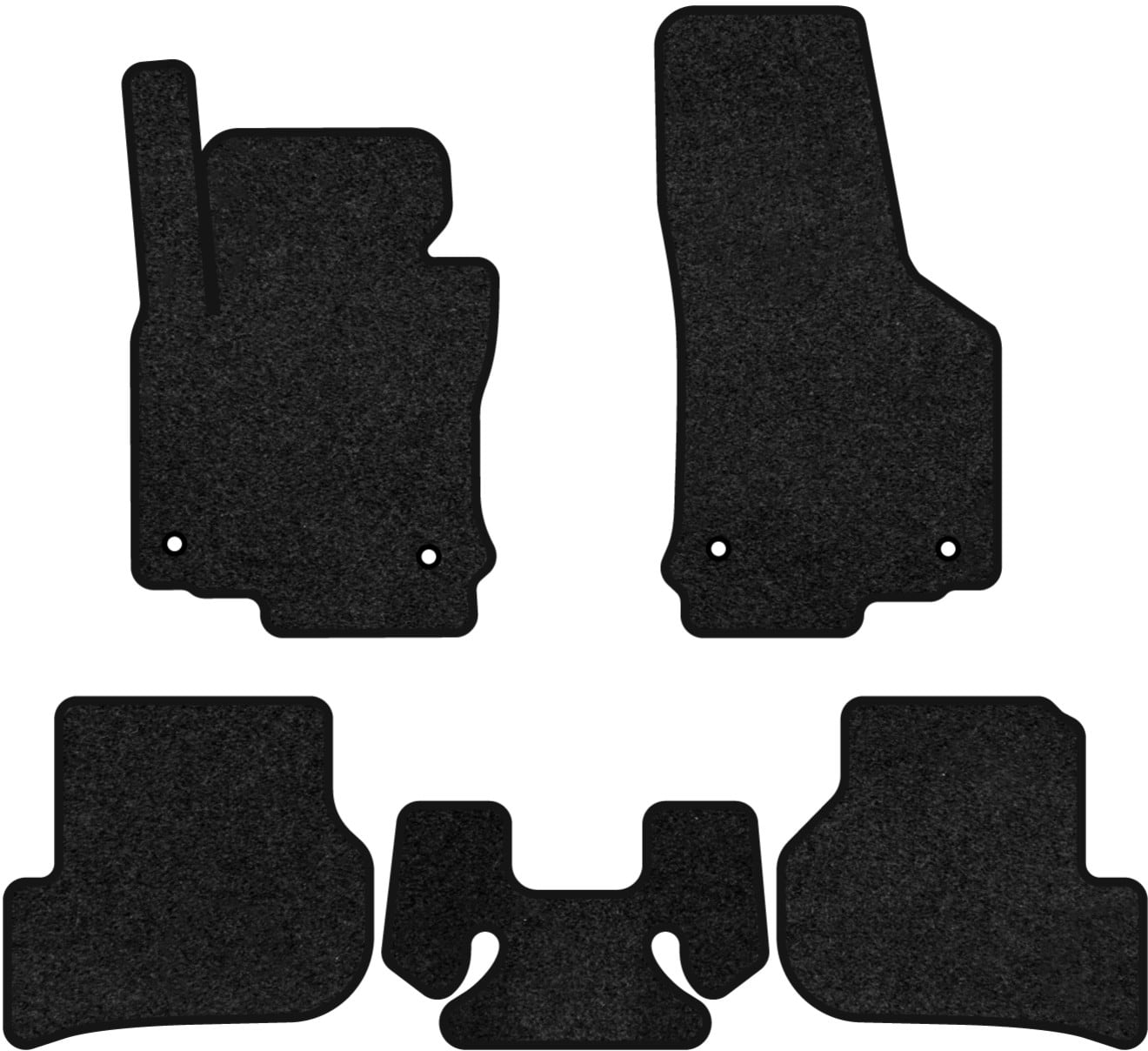 Килимки ворсові в салон авто EVAtech Premium для Volkswagen Golf (VI) MT 2009-2012 6 покоління Htb USA чорний кант (VW31974CV5AV4VPB)