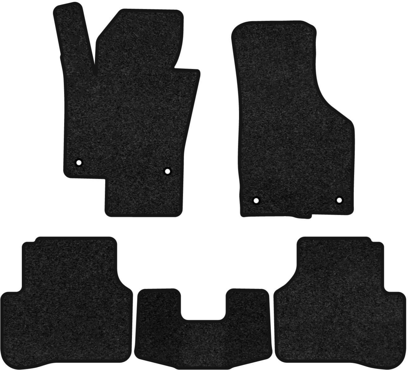 Килимки ворсові в салон авто EVAtech Premium для Volkswagen Passat (B6) (without armrest) 2005-2010 6 покоління Sedan EU чорний кант (VW33532CY5AV4VPB)