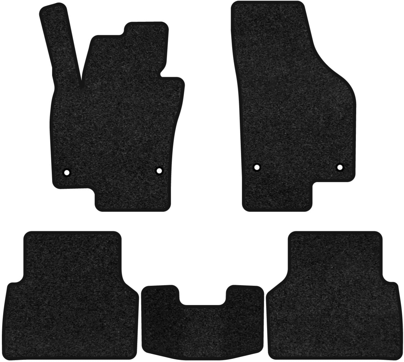 Коврики ворсовые в салон авто EVAtech Premium для Volkswagen Tiguan (NF) MT 2007-2018 1 поколение SUV USA черный кант (VW33942CL5AV4VPB)