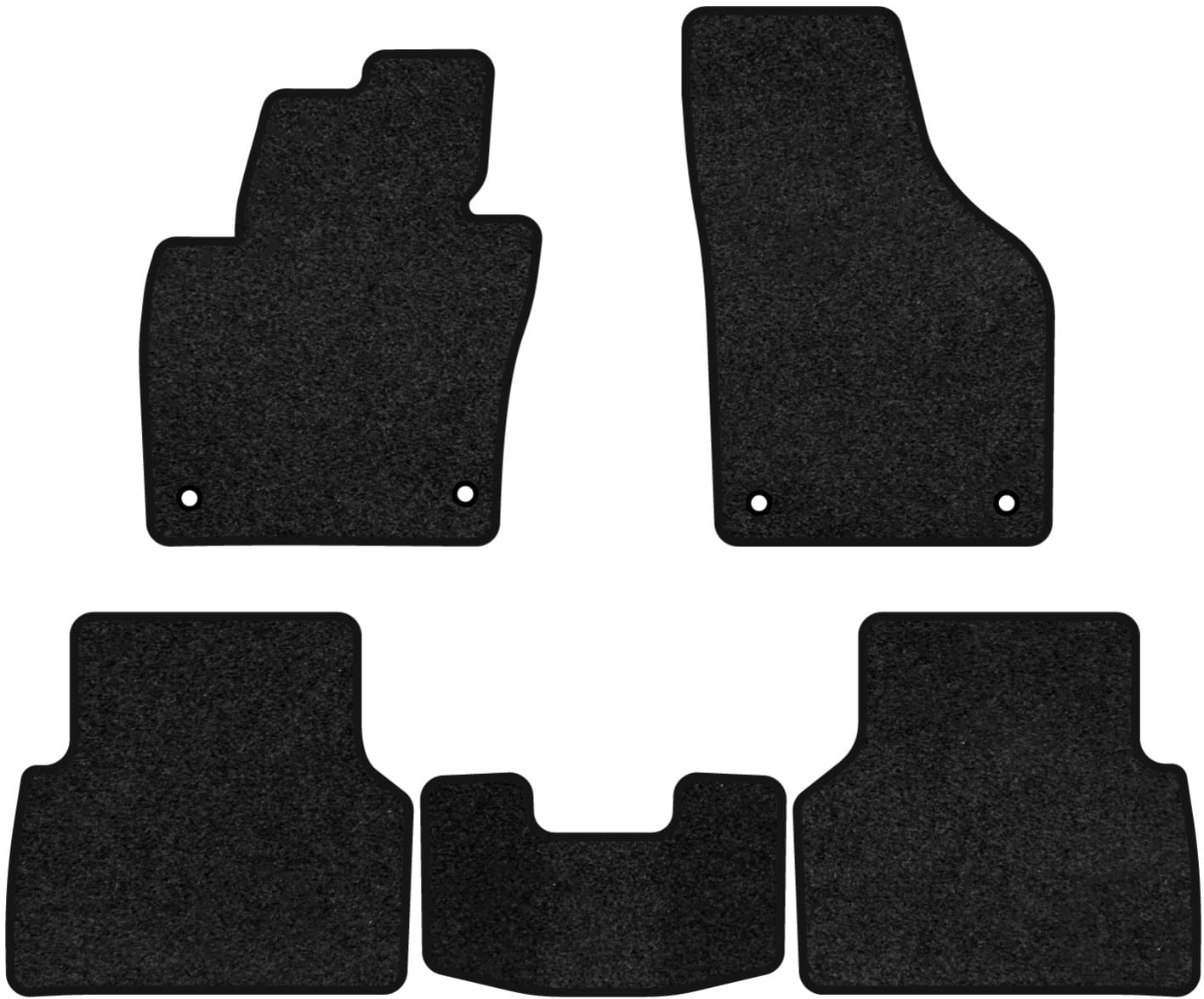 Килимки ворсові в салон авто EVAtech Premium для Volkswagen Tiguan (NF) MT 2007-2018 1 покоління SUV USA чорний кант (VW33942CS5AV4VPB)